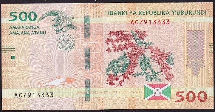 Burundi 500 Frank 2018 Çil 3333