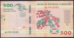 Burundi 500 Frank 2018 Çil 3333