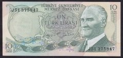6.EMİSYON 2.TERTİP 10 LİRA J51 375847 ÇİLALTI ÇİL