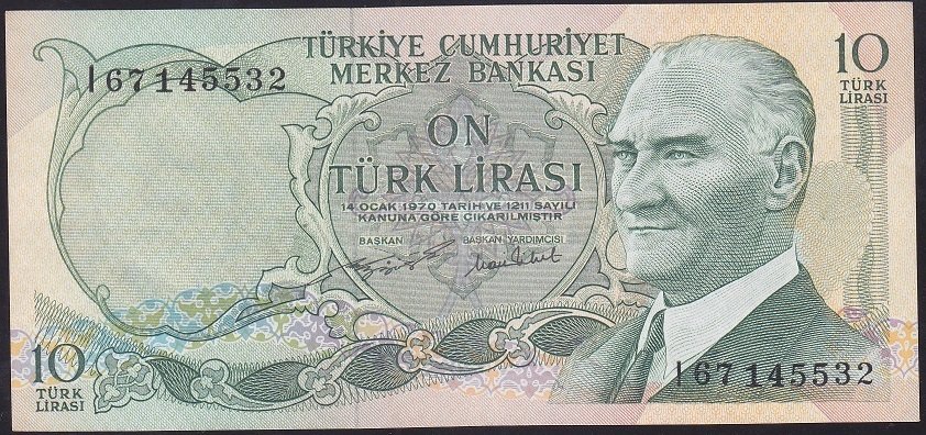 6.EMİSYON 2.TERTİP 10 LİRA I67 145532 ÇÇT +
