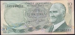 6.EMİSYON 2.TERTİP 10 LİRA I67 145532 ÇÇT +