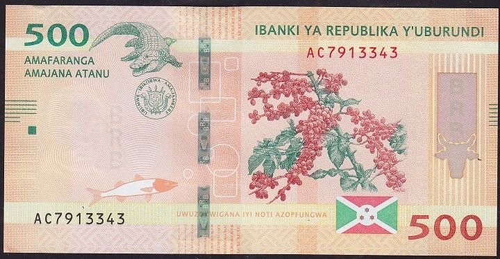 Burundi 500 Frank 2018 Çil Pick 50