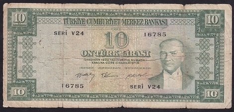 5.EMİSYON 3.TERTİP 10 LİRA V24 16785 TEMİZ eski paralar nereye satılır