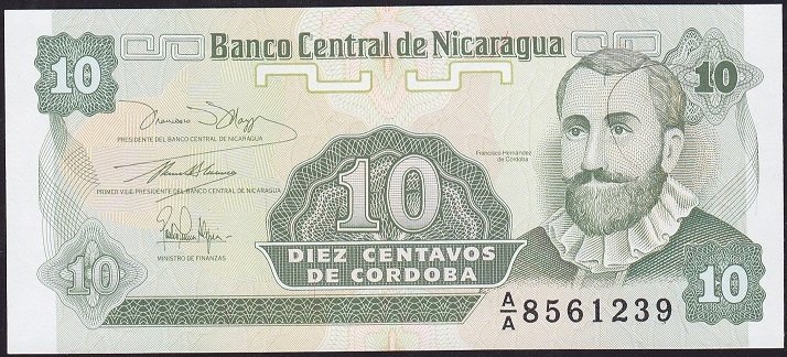 Nikaragua 10 Centavos 1991 Çil Pick 169a (AA)