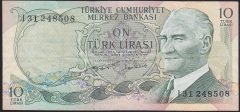 6.EMİSYON 2.TERTİP 10 LİRA I31 248508 ÇOK TEMİZ +