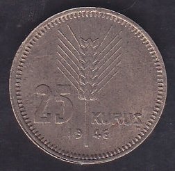 1946 Yılı 25 Kuruş Çilaltı Bronz