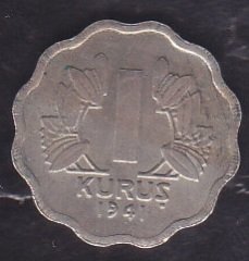 1941 Yılı 1 Kuruş Çilaltı Çil