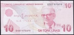 9.Emisyon 4.Tertip 10 Lira D007 575475 Çil