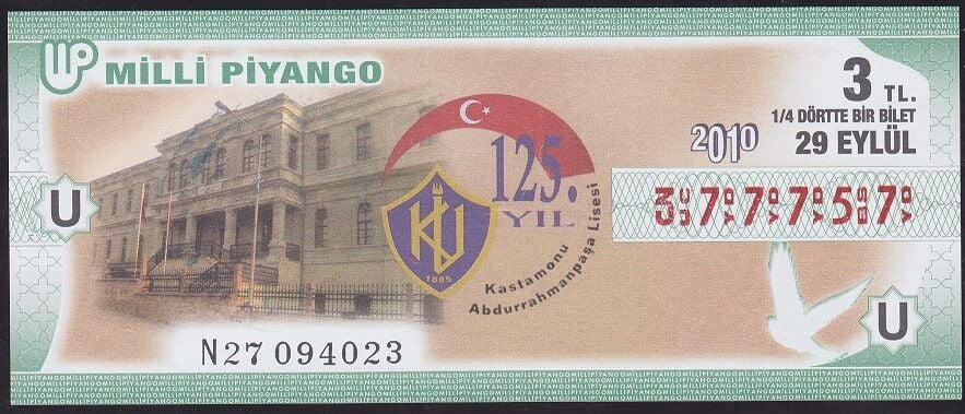2010 29 Eylül Çeyrek Bilet - U Serisi