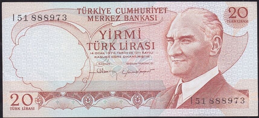6.Emisyon 4.Tertip 20 Lira I51 888973 Çilaltı