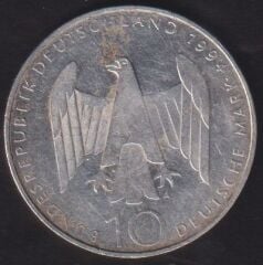 Almanya 10 Mark 1994 Gümüş (Adolf Hitler'e suikast girişimi 50. yıldönümü)