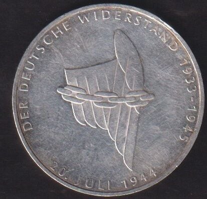 Almanya 10 Mark 1994 Gümüş (Adolf Hitler'e suikast girişimi 50. yıldönümü)