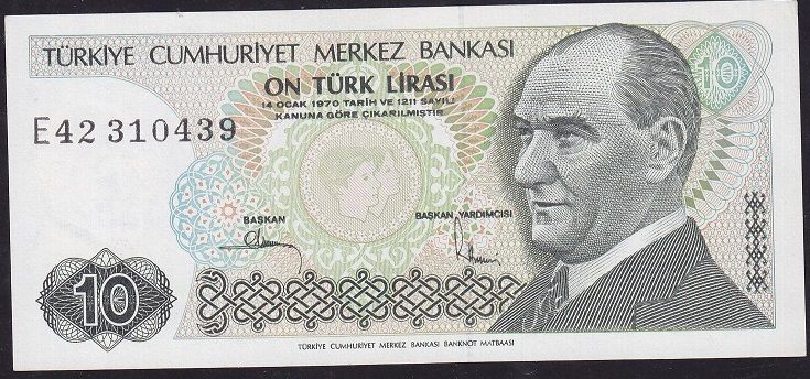 7.Emisyon 2.Tertip 10 Lira E42 310439 Çil