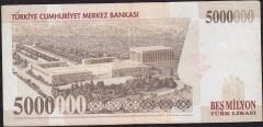 7.Emisyon 5 000 000 Lira E43 035537 Çok Temiz+