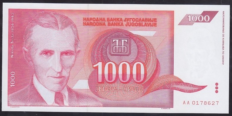 YUGOSLAVYA 1000 DİNAR 1992 ÇİL (AA)