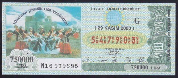2000 29 KASIM ÇEYREK BİLET