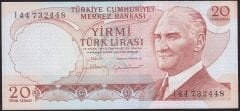 6.Emisyon 4.Tertip 20 Lira I44 732448 Ççt Çilaltı
