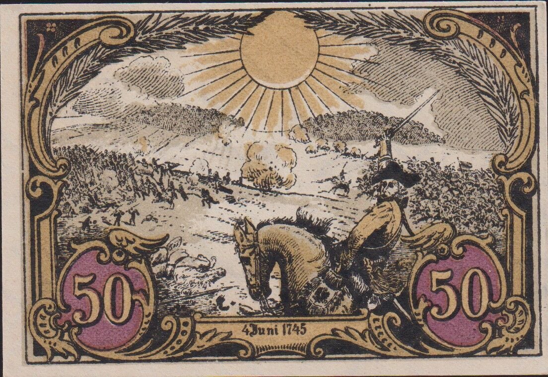 Almanya 50 Pfennig Notgeld 1921 Çil Filigranlı