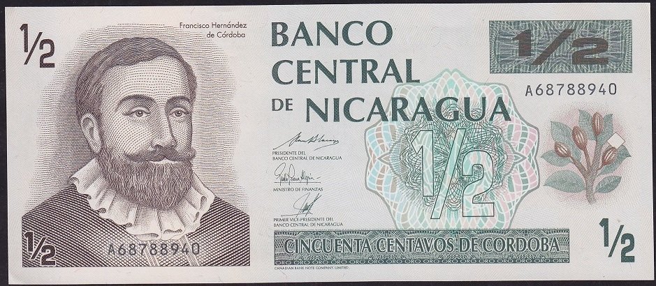Nikaragua 1/2 Cordoba 1992 Çil