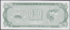 Nikaragua 1/2 Cordoba 1992 Çilaltı Çil Pick 172
