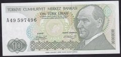 7.EMİSYON 1.TERTİP 10 LİRA A49 597496 ÇÇT + eski kağıt para alan koleksiyoncular