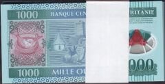 Moritanya 1000 Ouguiya 2014 Deste (100 Adet) Çil Polimer
