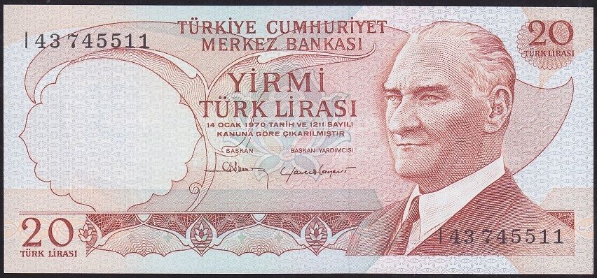 6.Emisyon 4.Tertip 20 Lira I43 745511 Çil