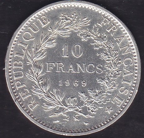 Fransa 10 Frank 1969 Gümüş ( 25 Gram )