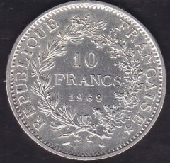 Fransa 10 Frank 1969 Gümüş ( 25 Gram )