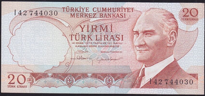 6.Emisyon 4.Tertip 20 Lira I42 744030 Ççt Çilaltı