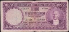 5.Emisyon 1000 Lira Seri C17 05660 Çok Temiz