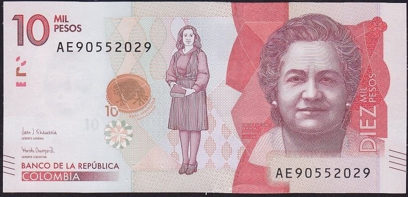 Kolombiya 10000 Pesos 2017 Çil