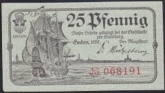 ALMANYA 25 PFENNİNG NOTGELD 1920 ÇİLALTI ÇİL