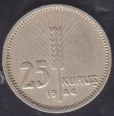 1944 Yılı 25 Kuruş Çok Temiz