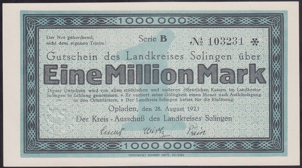 ALMANYA 1000000 MARK 1923 ÇİL