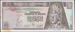 Guatemala 1/2 Quetzal 1989 Ççt Çilaltı ( kat yok lekeler var )