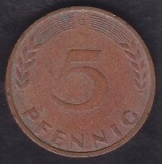 ALMANYA 5 FENİK 1950