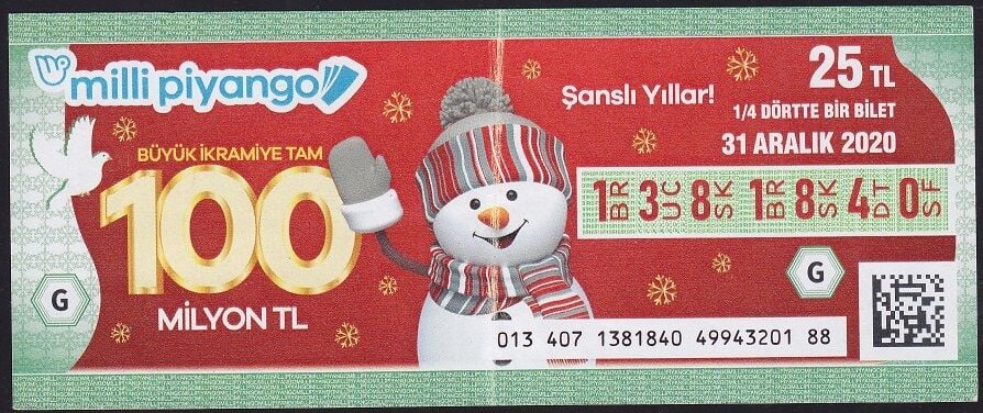 2020 31 Aralık Çeyrek Bilet - G Serisi