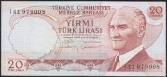 6.Emisyon 4.Tertip 20 Lira I41 979008 Çilaltı