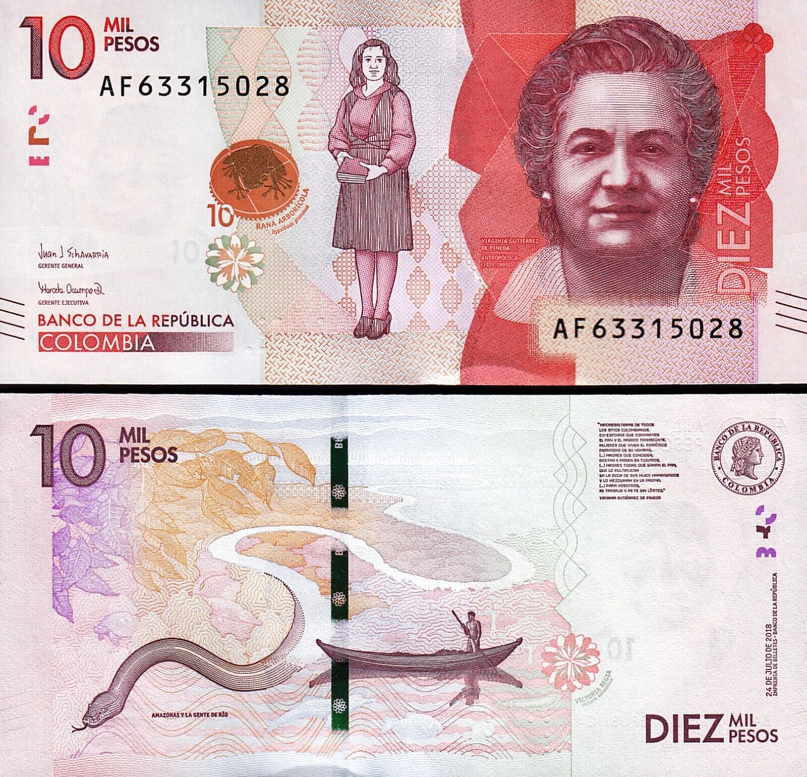 Kolombiya 10000 Pesos 2018 Çil Pick 460