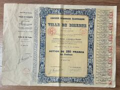 Hisse Senedi - VİLLE DE BİZERTE Tunus 1911 ( 43 X 31 cm )