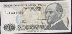 7.Emisyon 2.Tertip 10 Lira E21 534754 Çok Temiz+