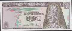Guatemala 1/2 Quetzal 1989 Çil Pick 72a