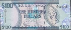 Guyana 100 Dolar 2005 - 2016 Çilaltı Çil Pick 36d ( 666 )