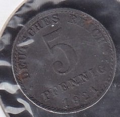 ALMANYA 5 FENİK 1921