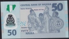 Nijerya 50 Naira 2011 ÇİL Pick 40c Polymer