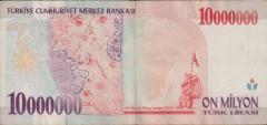 7.Emisyon 10 000 000 Lira D24 194922 Çok Temiz+