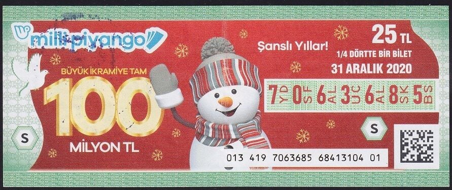 2020 31 Aralık Çeyrek Bilet - S Serisi
