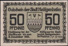 Almanya 50 Pfennig Notgeld 1923 Çil Filigranlı