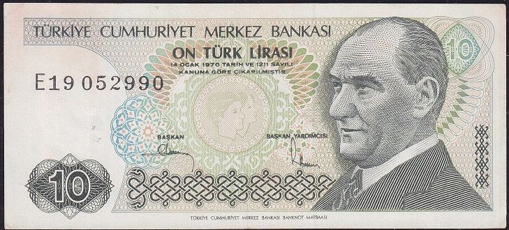 7.Emisyon 2.Tertip 10 Lira E19 052990 Çok Çok Temiz 1905